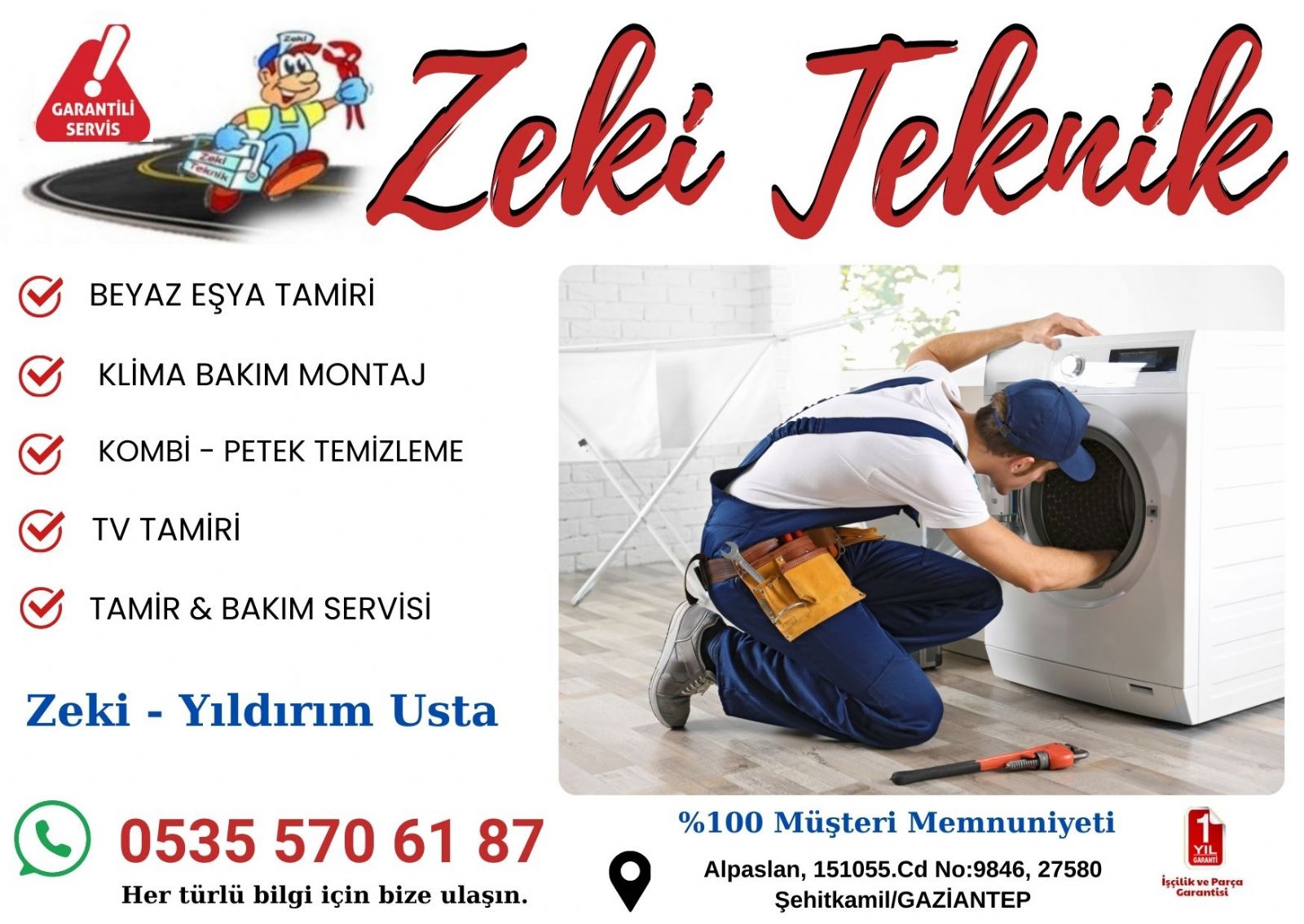 Şehitkamil Çamaşır Makinesi Tamircisi